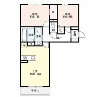 フェリーチェ明石大久保【3階】の間取り