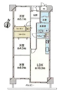 本山グランドハイツ【6階】の間取り