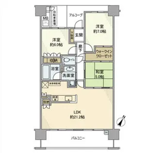 シーズ西神南【5階】の間取り