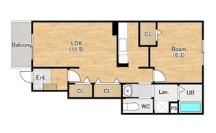 ジーライズ明石大久保【102号室】の間取り