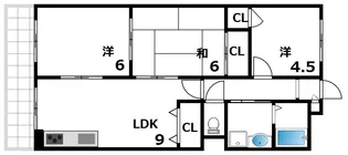 エレガントライフ深江【1階】の間取り