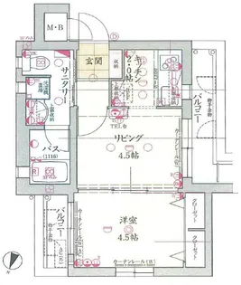 ワコーレヴィータ月見山【306号室】の間取り