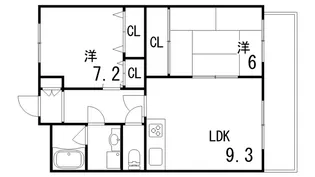 芦屋ライフ【2階】の間取り