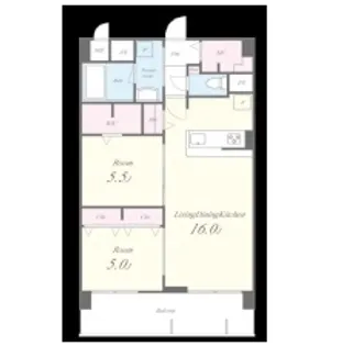 エクセルハイム東灘【5階】の間取り