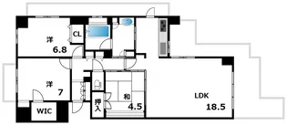 ワコーレヒルズ苦楽園MIRAI【2階】の間取り