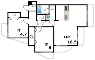 アリストコート芦屋大原【201号室】の間取り