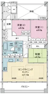 アーバンビュー芦屋山手B棟【2階】の間取り