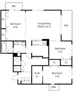 芦屋CUBE山手【4階】の間取り