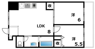 リヴィラ六甲【2階】の間取り
