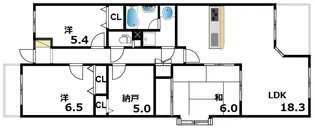 グランステイツ六甲・桜通【1階】の間取り