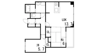 エクサーグ六甲【4階】の間取り