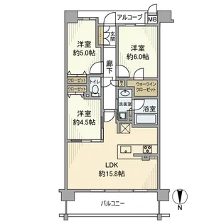 プレディア住吉甲南町【4階】の間取り