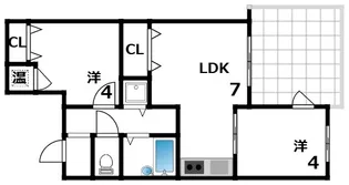 モトヤマヒルズ【1階】の間取り