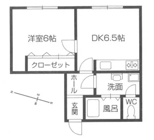 原田マンション船寺【2階】の間取り
