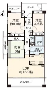 ジークレフ芦屋【4階】の間取り