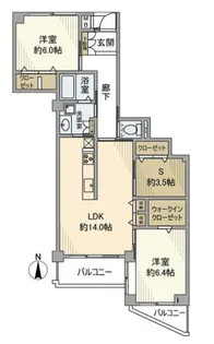 三井第2御影ハイツ【1階】の間取り