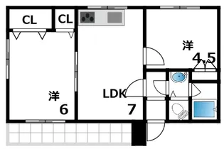 ハイツ室川1【2階】の間取り