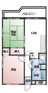 サンパレス六甲【4階】の間取り