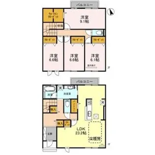 六麓荘ヒルズE棟の間取り