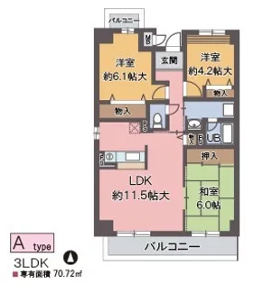 ソアール門戸荘【3階】の間取り