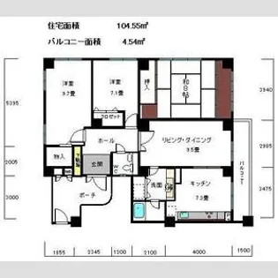白鷹松下町マンション【1階】の間取り
