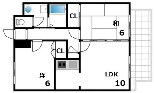 リュミエール鶴田【303号室】の間取り