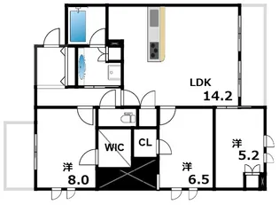 プラネソシエ御影山手イースト【3階】の間取り