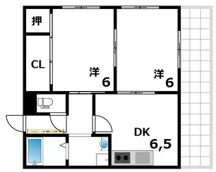 ラフォーレ芦屋【4階】の間取り