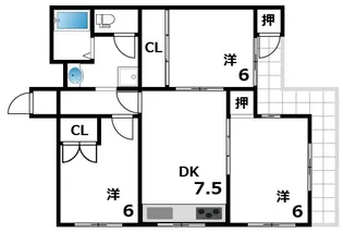 ラフォーレ芦屋【3階】の間取り