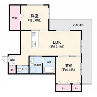 プリーマ甲風園【1階】の間取り