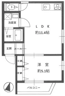 アムール畑原通【1階】の間取り