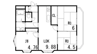 ベルレーブ本山【3階】の間取り