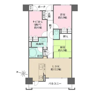ドルフ灘ヴェールデュラン【8階】の間取り