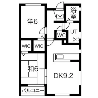 ソレアード甲東園【3階】の間取り