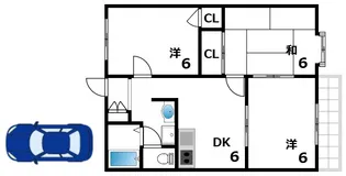 リビング西山町【1階】の間取り