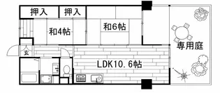 ルボアール芦屋【1階】の間取り