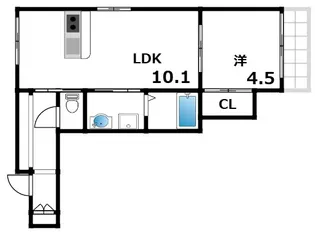 T-square摂津本山【103号室】の間取り