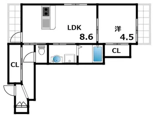T-square摂津本山【303号室】の間取り