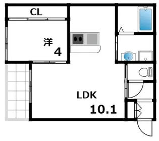 T-square摂津本山【204号室】の間取り