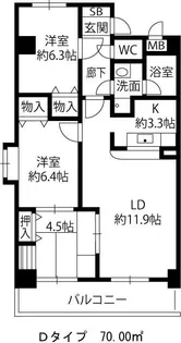 甲子園ガーデンハウス【6階】の間取り