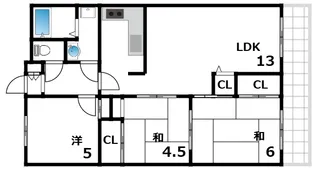 ラフォーレ夙川【2階】の間取り