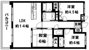 アヴァンセ六甲パートⅡ【4階】の間取り