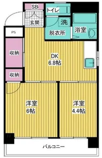 ハイコート甲子園【4階】の間取り