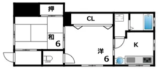 グランディール二葉【1階】の間取り