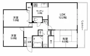 RICウエストコート4番街南棟2号棟【7階】の間取り