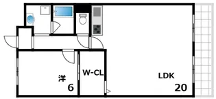 シャンボール芦屋【2階】の間取り