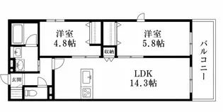 HEBEL MAISON 甲東園【3階】の間取り
