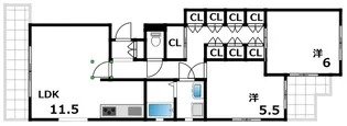 御影大蔵マンション【2階】の間取り