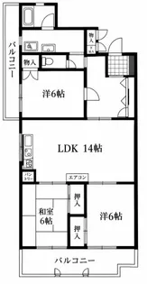 香枦園第2マンション【2階】の間取り