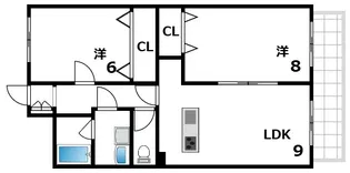 リリック芦屋【2階】の間取り